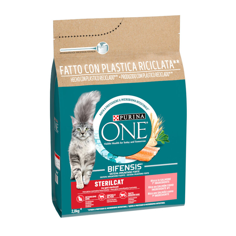 Imagen de Purina One Adult Bifensis Esterilizado Salmón pienso para gatos