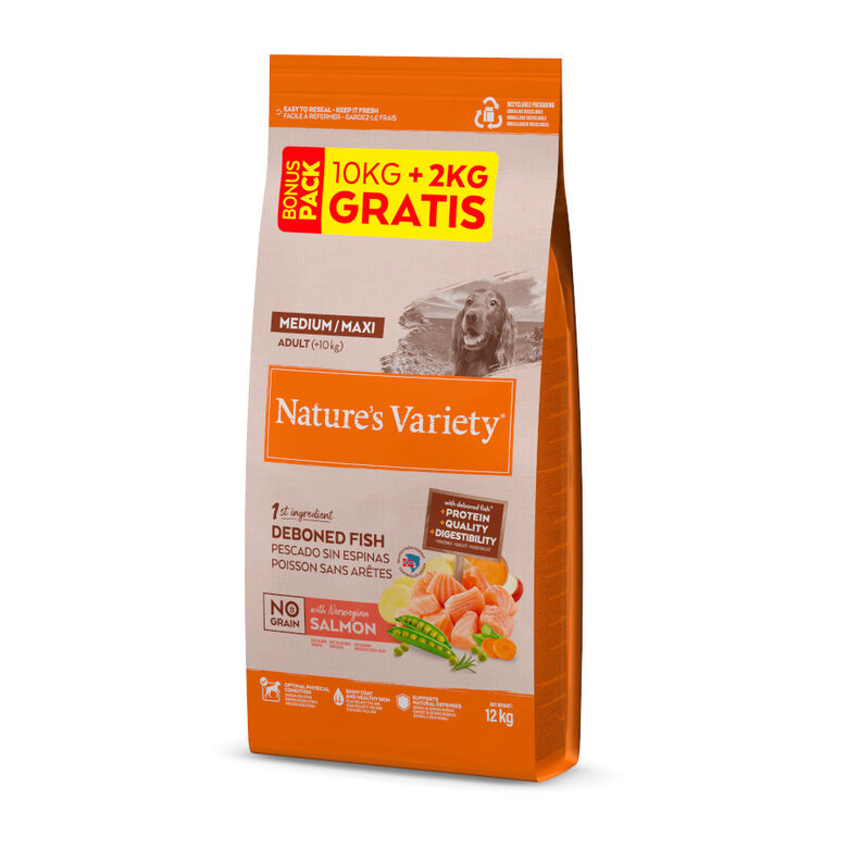 Imagen de Nature's Variety No Grain Adult Medium Maxi Salmón pienso para perros