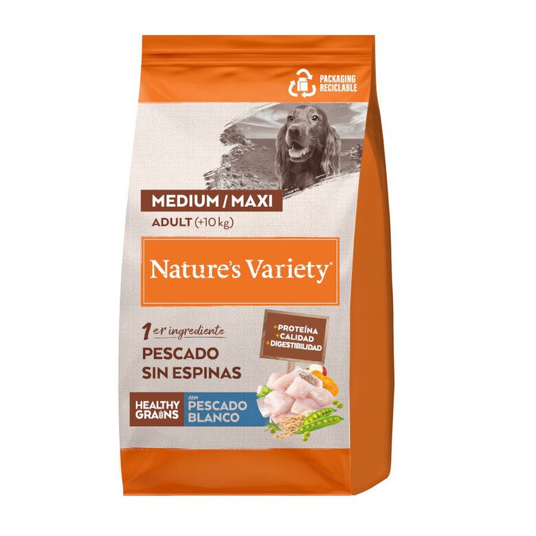 Imagen de Nature's Variety Healthy Grains Adult Medium Maxi Pescado Blanco pienso para perros