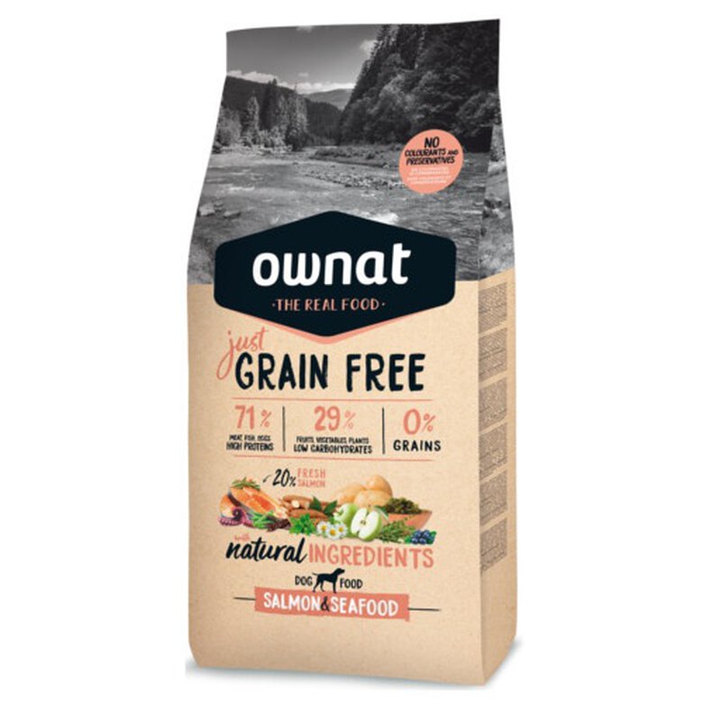 Imagen de Ownat Just Grain Free Salmón y Mariscos pienso para perros